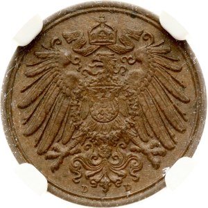 Germany 1 Pfennig 1908 D NGC AU 58 BN