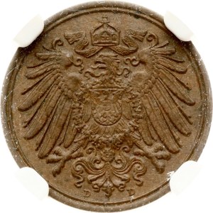 Germany 1 Pfennig 1908 D NGC AU 58 BN