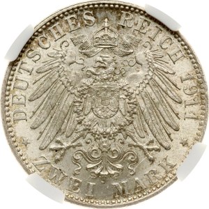 Germany Bavaria 2 Mark 1911 D Birthday NGC MS 64