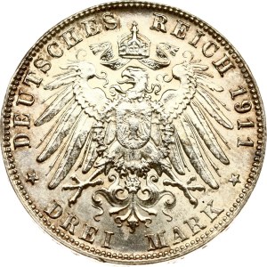 Germany Bavaria 3 Mark 1911 D Birthday