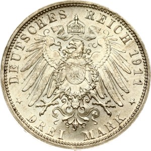 Germany Bavaria 3 Mark 1911 D Birthday