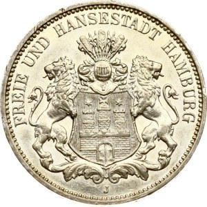 Germany Hamburg 3 Mark 1911 J