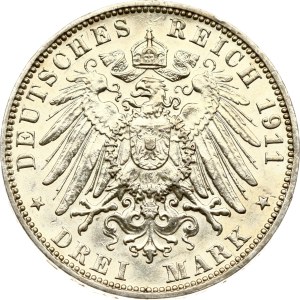 Germany Hamburg 3 Mark 1911 J