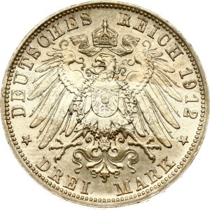 Germany Bavaria 3 Mark 1912 D