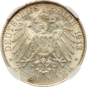 Germany Prussia 2 Mark 1913 A Reign NGC MS 64