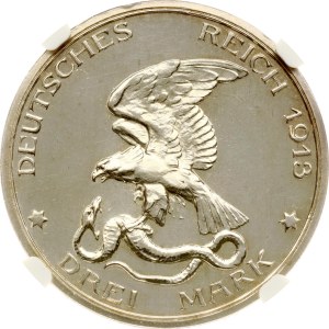 Germany Prussia 3 Mark 1913 Declaration of war against Napoleon NGC PF 61