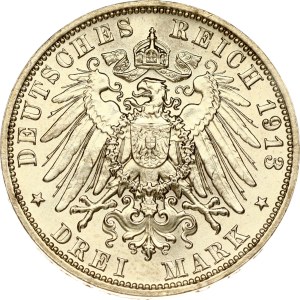 Germany Saxony 3 Mark 1913 E Battle of Leipzig