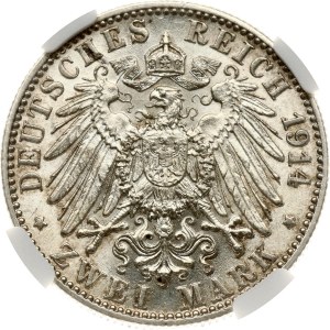 Germany Württemberg 2 Mark 1914 F NGC MS 62