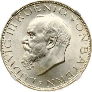 Germany Bavaria 3 Mark 1914 D NGC MS 63