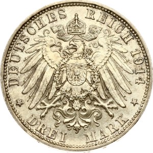 Germany Bavaria 3 Mark 1914 D