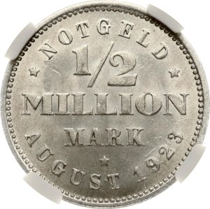 Germany Weimar Republic ½ Million Mark 1923 J NGC MS 65