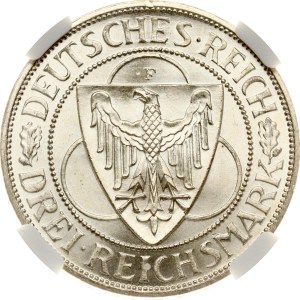 Germany Weimar Republic 3 Reichsmark 1930 F Liberation of Rhineland NGC MS 65