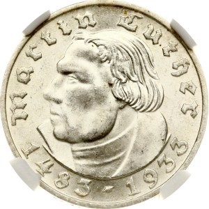Germany Third Reich 2 Reichsmark 1933 D Martin Luther NGC MS 64