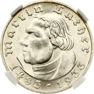 Germany Third Reich 2 Reichsmark 1933 D Martin Luther NGC MS 64