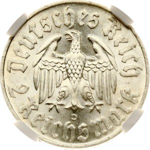 Germany Third Reich 2 Reichsmark 1933 D Martin Luther NGC MS 64