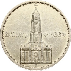 Germany Third Reich 5 Reichsmark 1934 J Potsdam Garrison Church