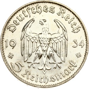 Germany Third Reich 5 Reichsmark 1934 F Potsdam Garrison Church