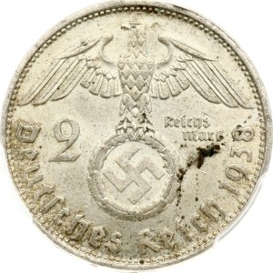 Germany Third Reich 2 Reichsmark 1938 B Hindenburg PCGS MS 63