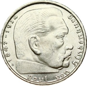 Germany Third Reich 2 Reichsmark 1938 B Hindenburg