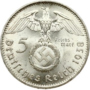 Germany Third Reich 5 Reichsmark 1938 A Hindenburg