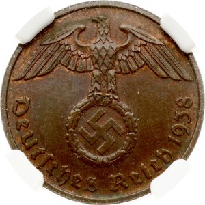 Germany Third Reich 2 Reichspfennig 1938 B NGC MS 63 BN