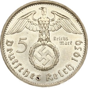 Germany Third Reich 5 Reichsmark 1939 A Hindenburg