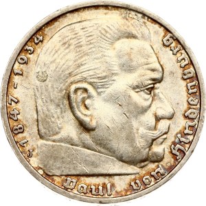 Germany Third Reich 5 Reichsmark 1939 J Hindenburg