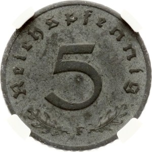 Germany Third Reich 5 Reichspfennig 1942 F NGC AU 58