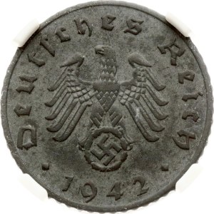 Germany Third Reich 5 Reichspfennig 1942 F NGC AU 58