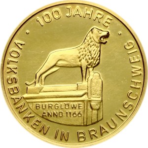 Germany Medal 1968 Volksbank in Braunschweig 100 years Burglöwe - Stadthalle