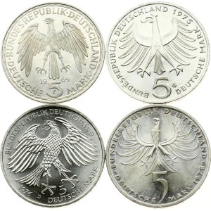Germany Federal Republic 5 Mark 1969-1978 Lot of 4 coins