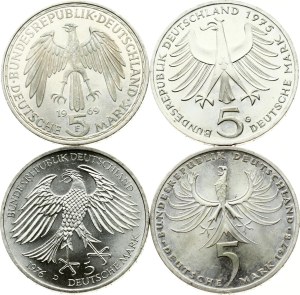 Germany Federal Republic 5 Mark 1969-1978 Lot of 4 coins