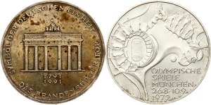 Germany Federal Republic 10 Mark 1972 D & 1991 A Lot of 2 coins