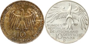 Germany Federal Republic 10 Mark 1972 D & 1991 A Lot of 2 coins