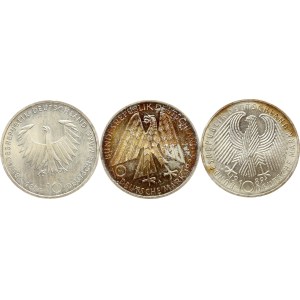 Germany Federal Republic 10 Mark 1988-1996 Lot of 3 coins