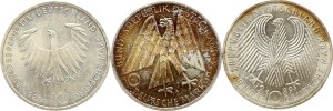 Germany Federal Republic 10 Mark 1988-1996 Lot of 3 coins