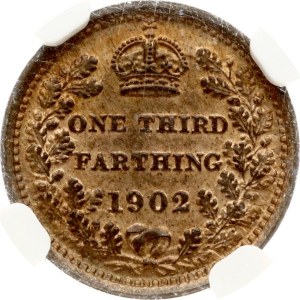 Great Britain 1/3 Farthing 1902 NGC MS 64 RB