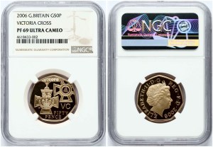 Great Britain Gold 50 Pence 2006 Victoria Cross NGC PF 69 ULTRA CAMEO
