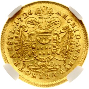 Hungary Transylvania Ducat 1726 NGC MS 62 TOP POP