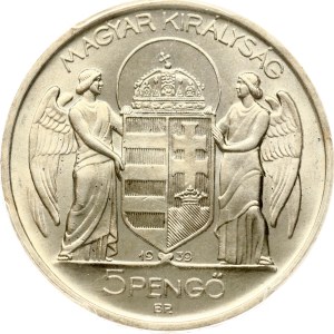 Hungary 5 Pengo 1939 BP Birthday PCGS MS 63