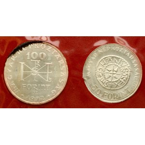Hungary 50 Forint & 100 Forint 1972 BP King Saint Stephen Set Lot of 2 coins