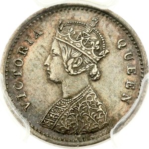 British India 2 Annas 1874 (B) PCGS AU 55