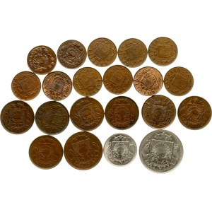 Latvia 1 - 50 Santimu 1922-1939 Lot of 21 coins