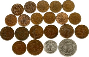 Latvia 1 - 50 Santimu 1922-1939 Lot of 21 coins