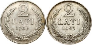 Latvia 2 Lati 1925 Lot of 2 coins