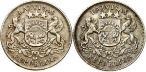 Latvia 2 Lati 1925 Lot of 2 coins