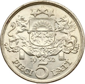 Latvia 5 Lati 1932