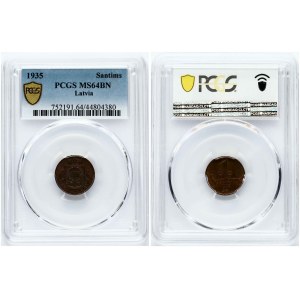 Latvia 1 Santims 1935 PCGS MS 64 BN
