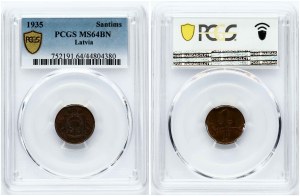 Latvia 1 Santims 1935 PCGS MS 64 BN