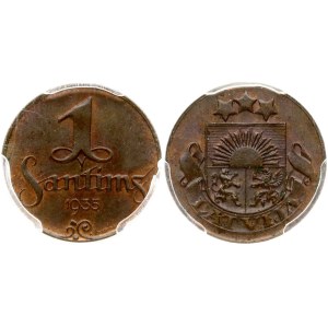 Latvia 1 Santims 1935 PCGS MS 64 BN